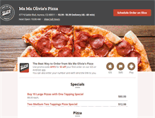Tablet Screenshot of mamaoliviaspizzeria.com